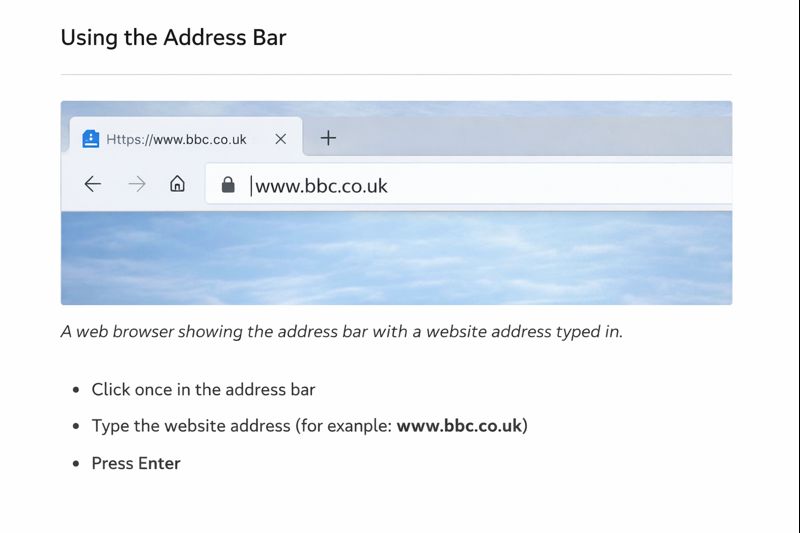 A web browser showing the address bar with a website address typed in.