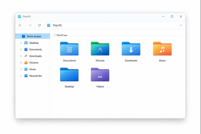 A single document next to a folder, showing files and folders