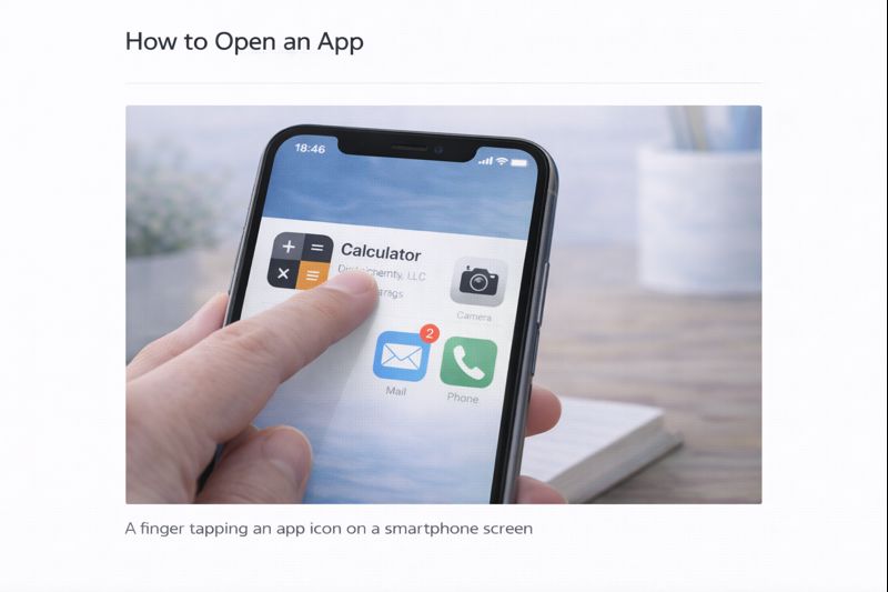 A finger tapping an app icon on a smartphone screen