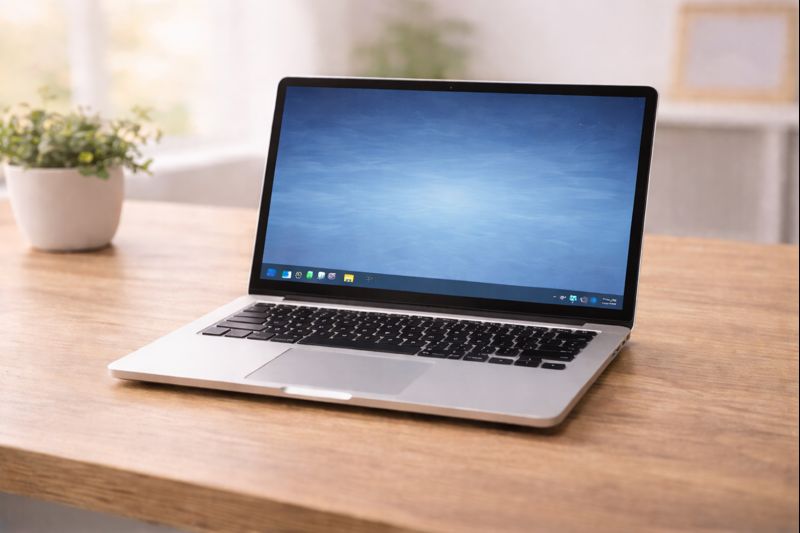 Laptop on desk