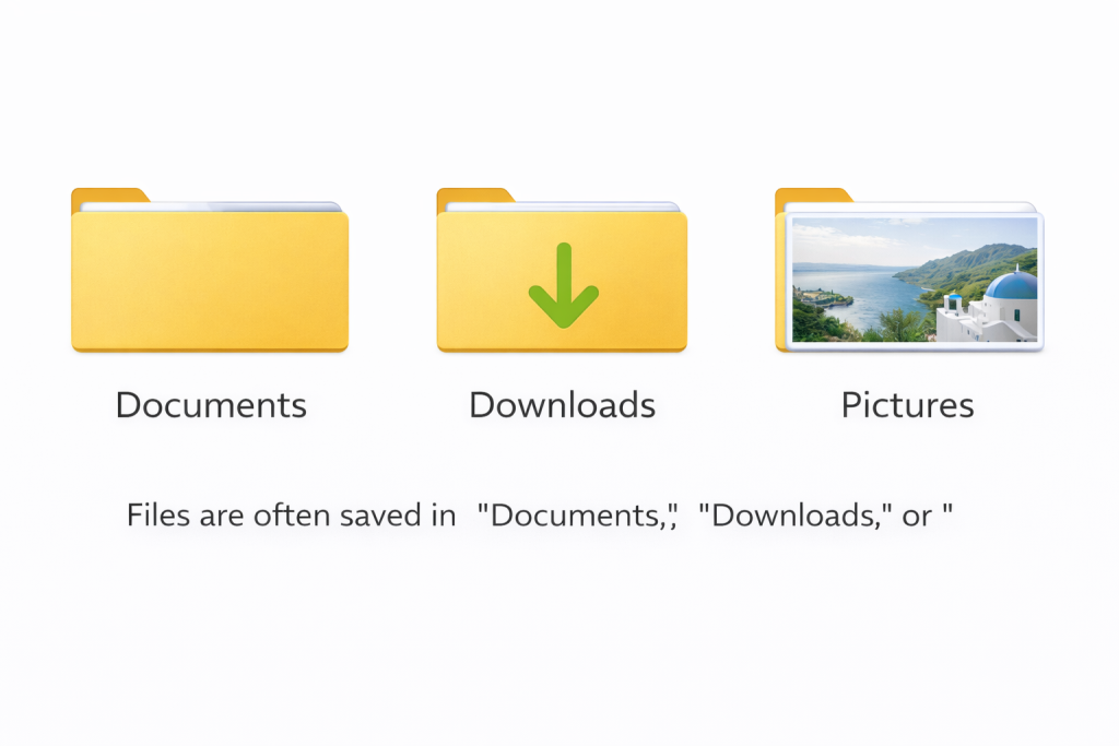common folders where files are saved on a computer