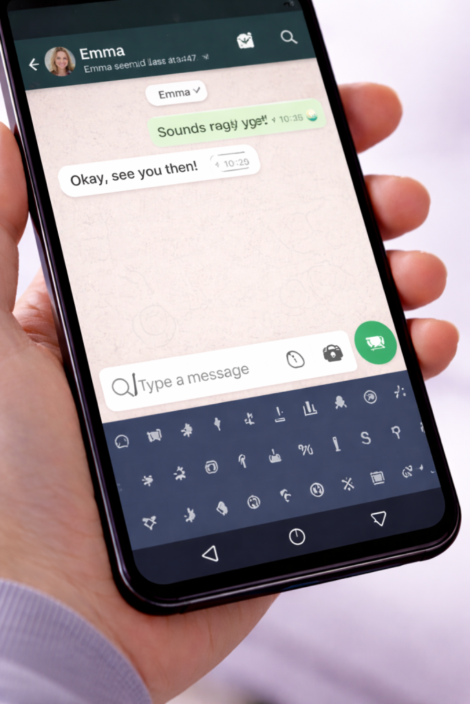 message box on WhatsApp