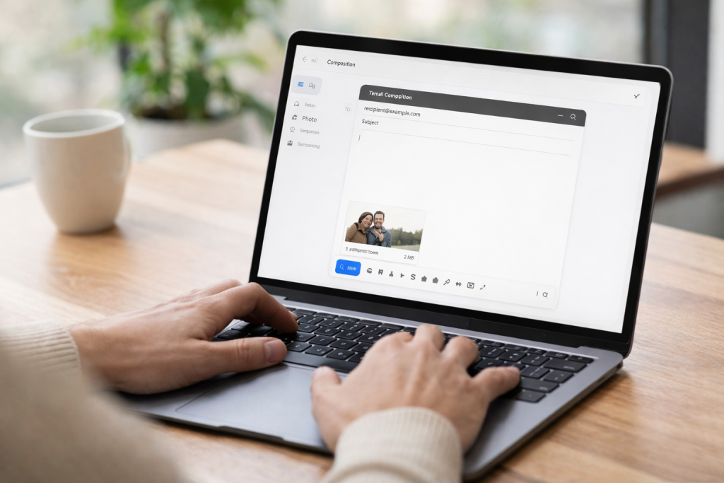 starting a new email message on a computer