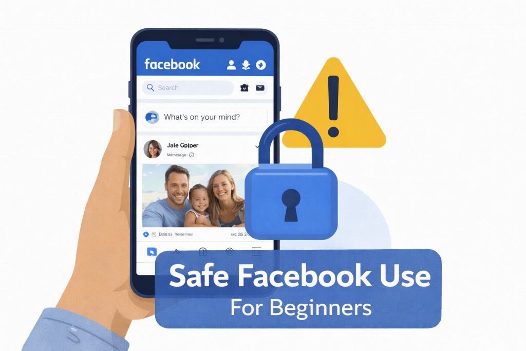 Safe Facebook use on a smartphone