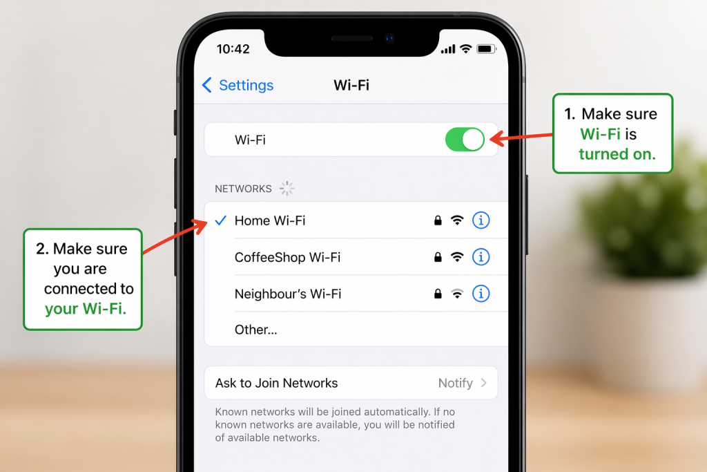 checking wifi connection on smartphone