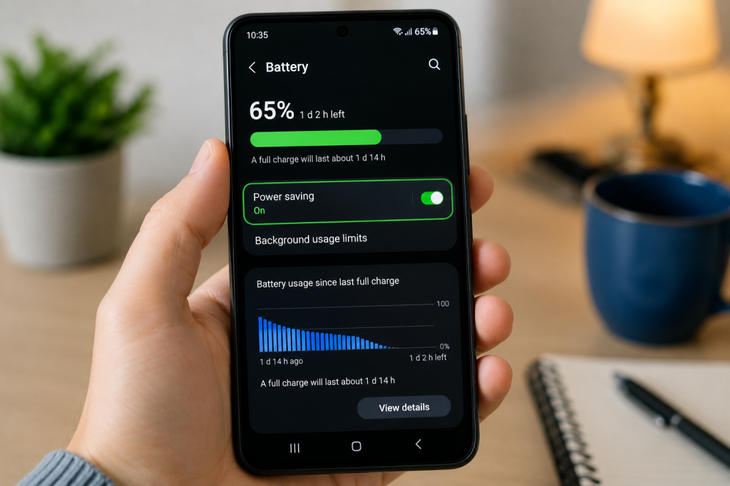 phone battery saver mode turned on