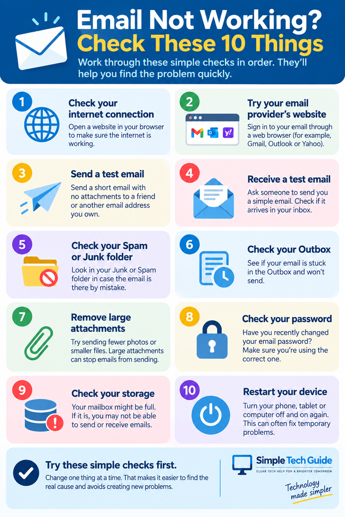10 simple checks to fix email problems
