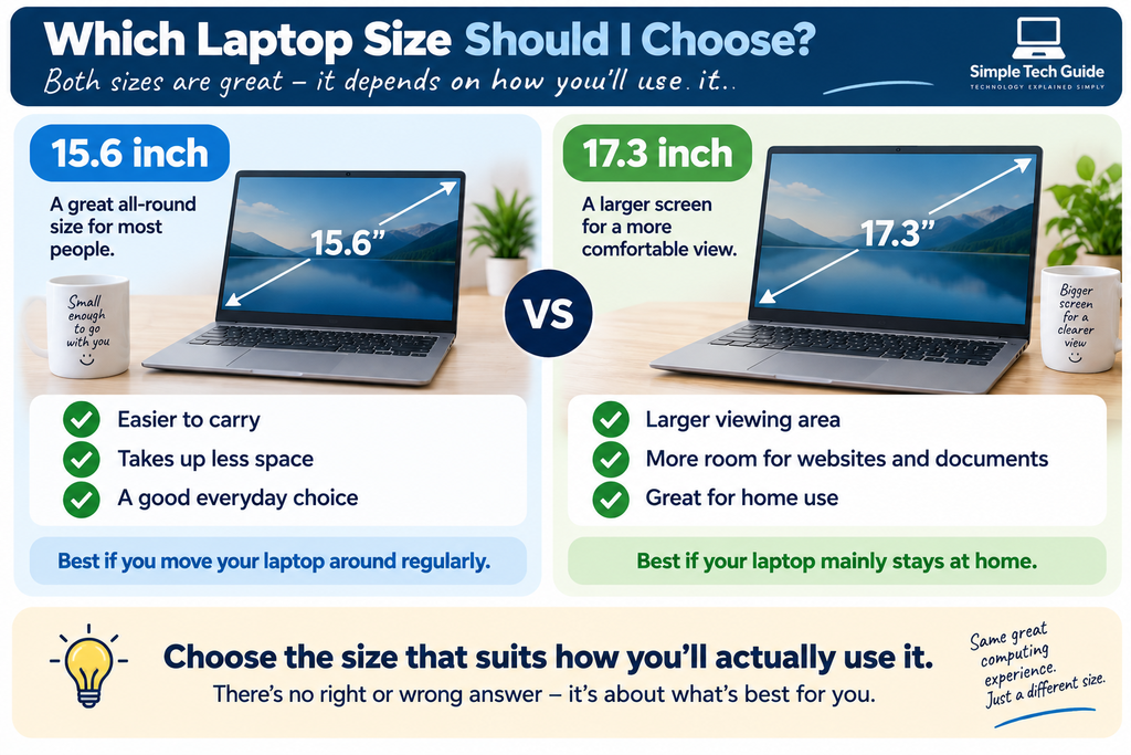 15.6 inch vs 17.3 inch laptop size comparison