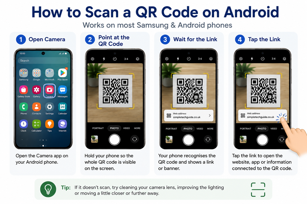 How to scan a QR code on a Samsung or Android phone