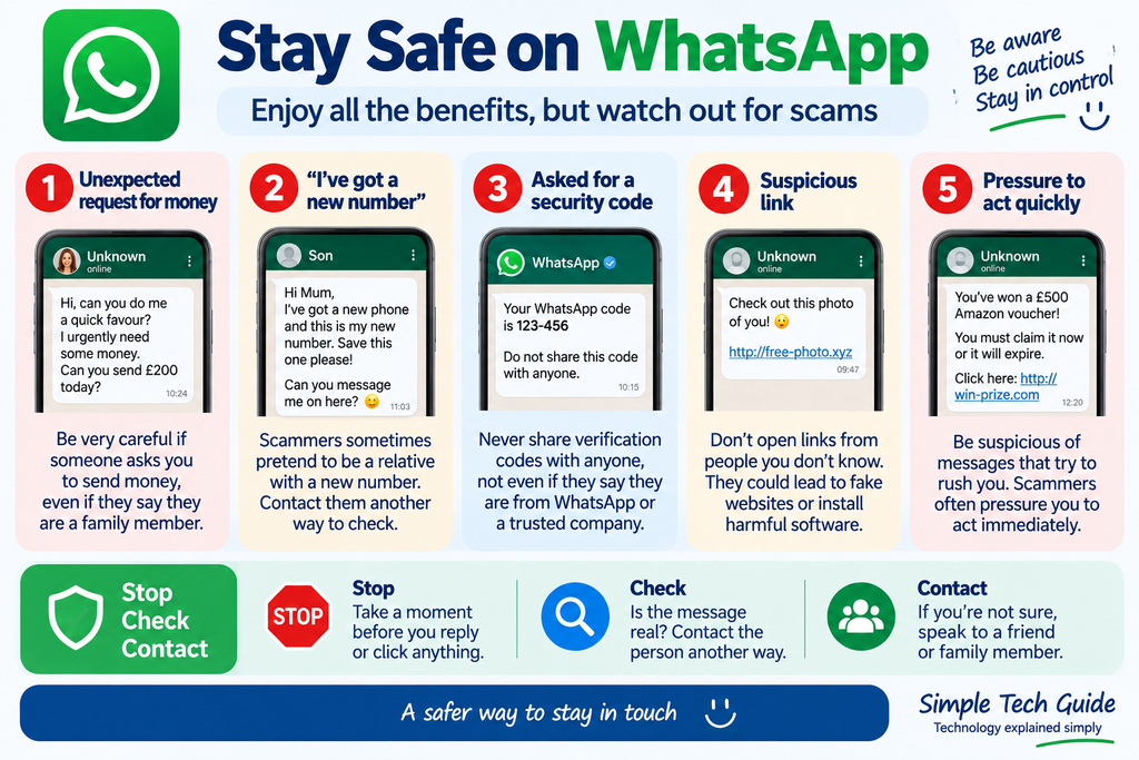 WhatsApp scam warning signs for beginners