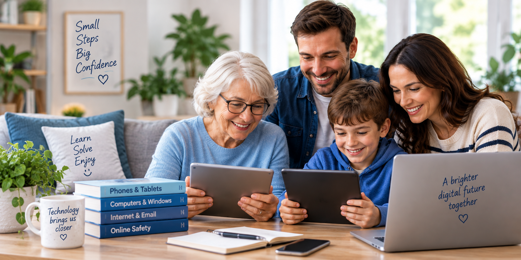 Family learning to use everyday technology together