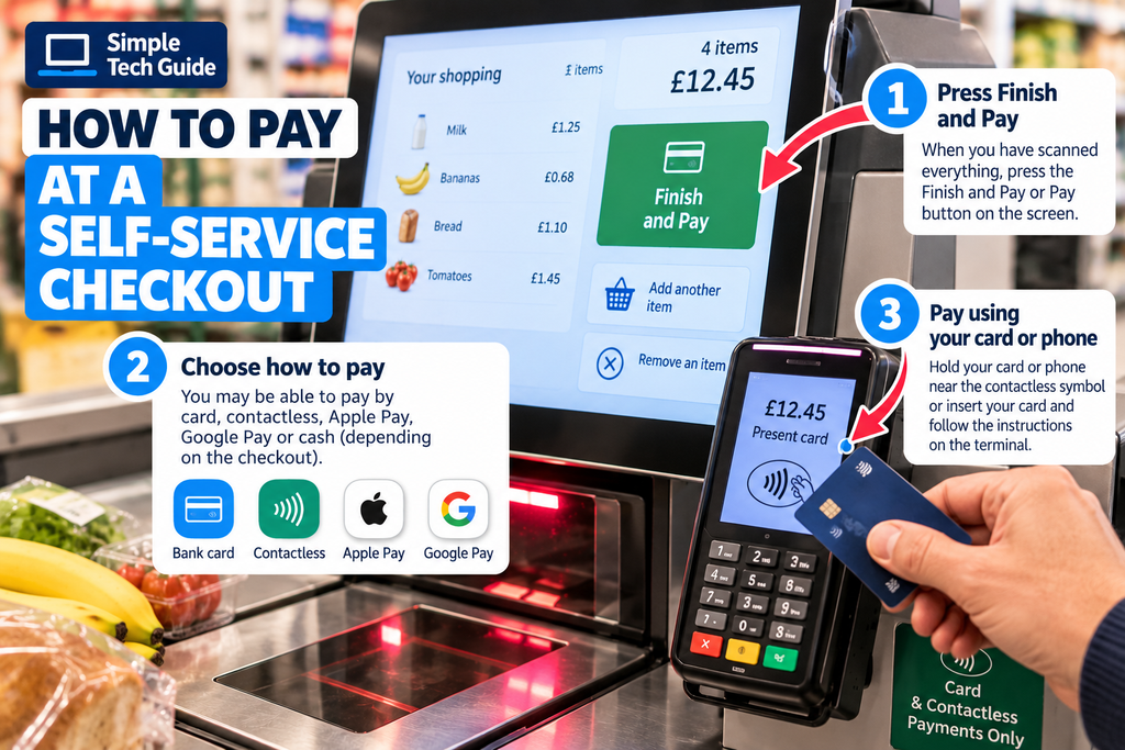 How to pay by card at a supermarket self-service checkout
