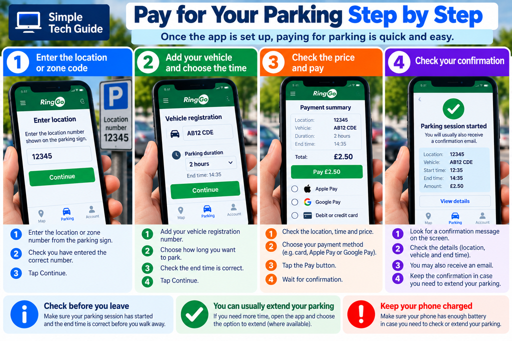 How to pay for parking with an app step by step