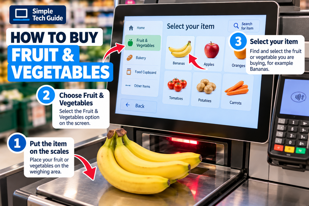 How to weigh fruit and vegetables at a self-service checkout