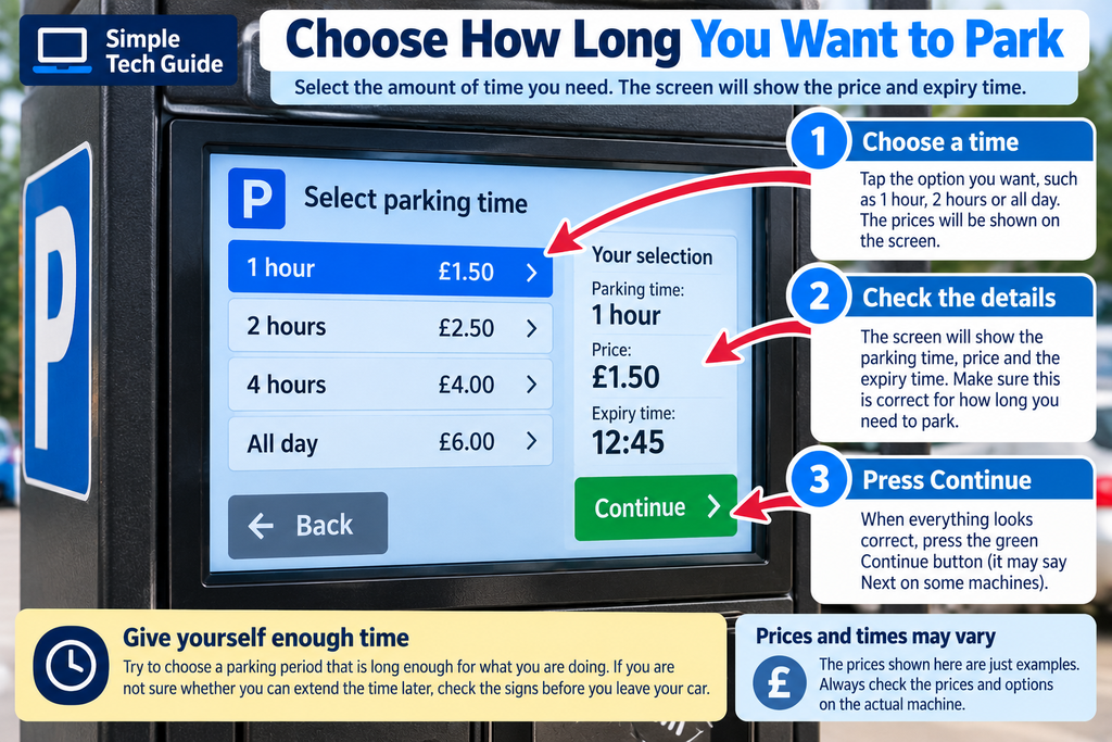 What to check before paying at a car park payment machine