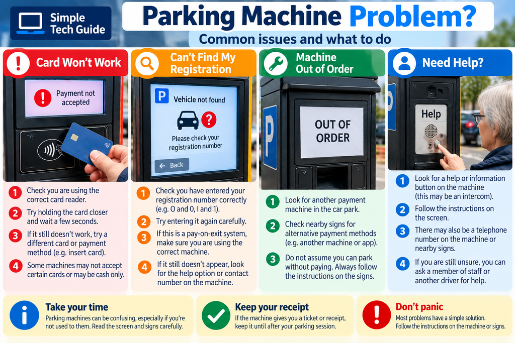  What to do if a car park payment machine is not working